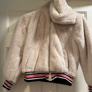 Urban republic white faux fur hooded jacket